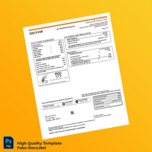USA Discover Credit Card Statement Template in Word and PDF formats 7 page USA Discover Credit Card Statement Template in Word and PDF formats 7 page
