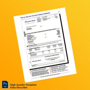 USA Eastern Bank Account Analysis Statement Template in Word and PDF formats 2 page USA Eastern Bank Account Analysis Statement Template in Word and PDF formats 2 page