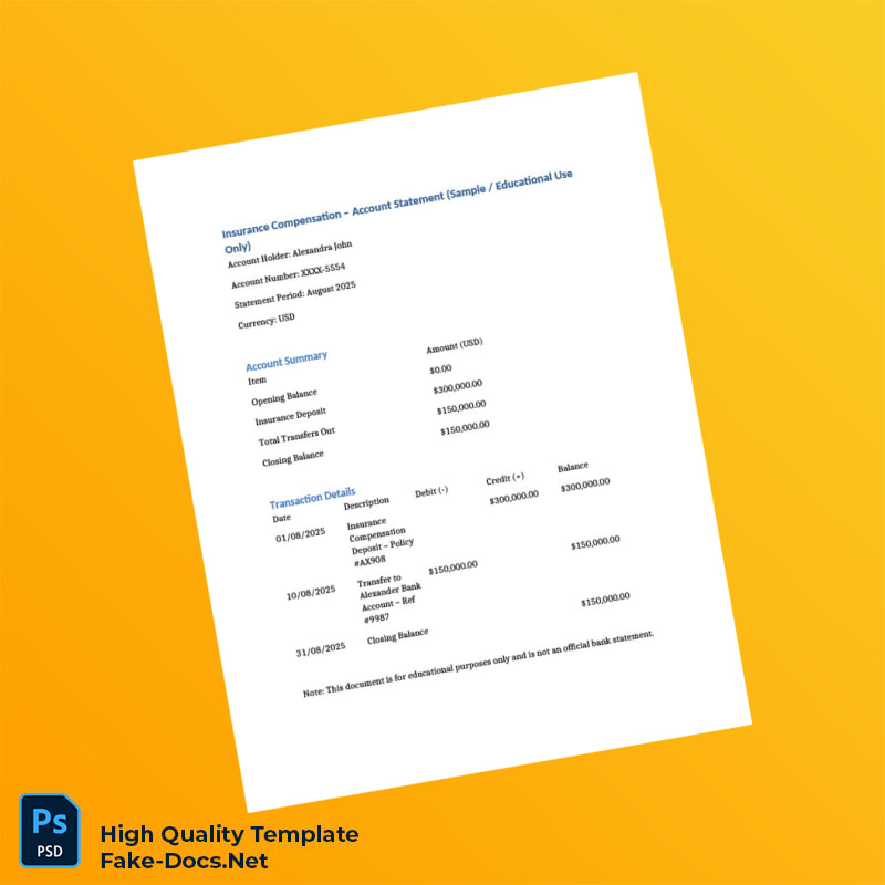 USA Editable Account Statement Template in Word and PDF formats USA Editable Account Statement Template in Word and PDF formats
