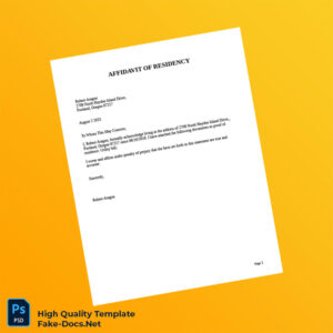 USA Editable Affidavit of Residency Template in Word and PDF formats USA Editable Affidavit of Residency Template in Word and PDF formats