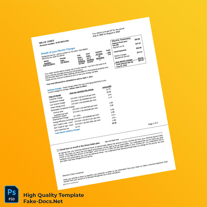 USA Editable Electric and Gas Bill Template in Word and PDF formats 5 page USA Editable Electric and Gas Bill Template in Word and PDF formats 5 page