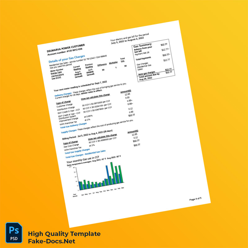 USA Editable Electric and Gas Bill Template in Word and PDF formats 5 page USA Editable Electric and Gas Bill Template in Word and PDF formats 5 page