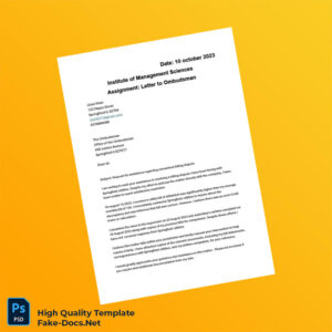 USA Editable Letter to Ombudsman Template in Word and PDF formats 2 page USA Editable Letter to Ombudsman Template in Word and PDF formats 2 page