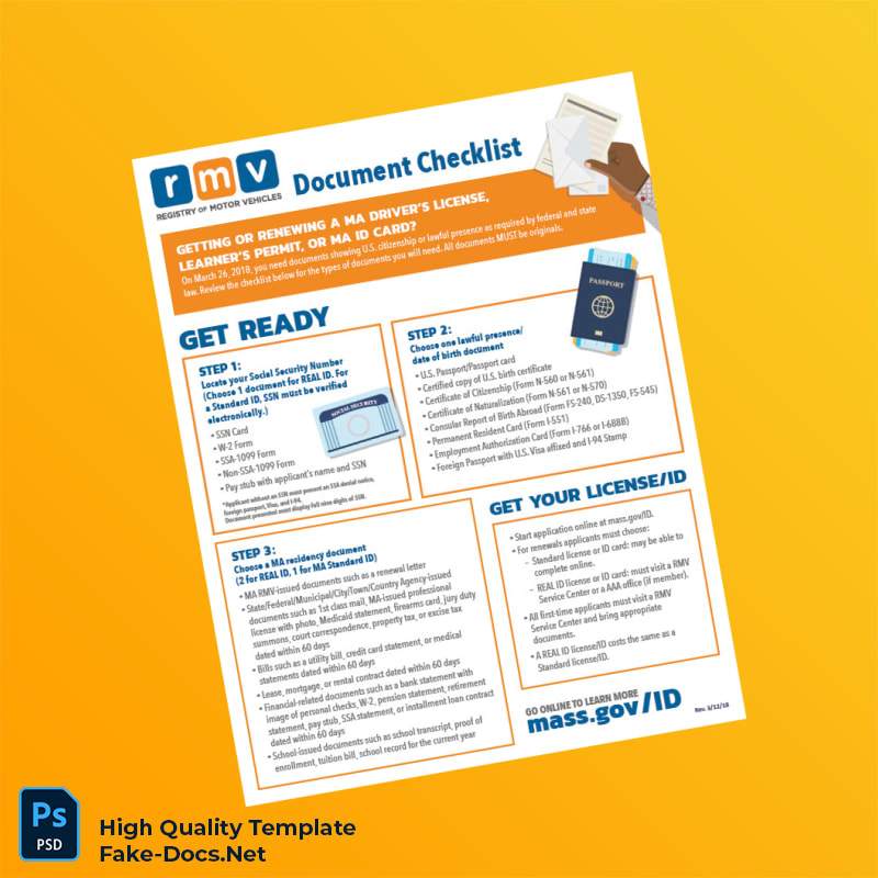 USA Editable MA License ID Guide Template in Word and PDF formats USA Editable MA License ID Guide Template in Word and PDF formats