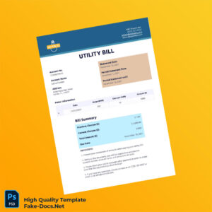 USA Editable Utility Bill Template in Word and PDF formats USA Editable Utility Bill Template in Word and PDF formats