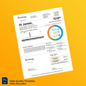 USA Entergy Louisiana Editable Electricity Bill Template in Word and PDF formats 2 page USA Entergy Louisiana Editable Electricity Bill Template in Word and PDF formats 2 page