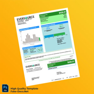 USA Eversource Editable Electricity Bill Template in Word and PDF formats 3 page USA Eversource Editable Electricity Bill Template in Word and PDF formats 3 page