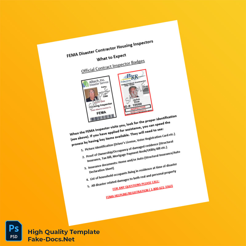 USA FEMA Editable Disaster Contractor Housing Inspectors Guide Template in Word and PDF formats USA FEMA Editable Disaster Contractor Housing Inspectors Guide Template in Word and PDF formats