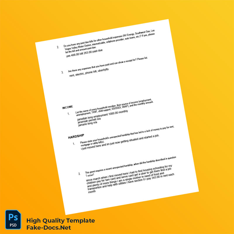 USA FEMA Editable Utility Bill Assistance Application Template in Word and PDF formats 3 page USA FEMA Editable Utility Bill Assistance Application Template in Word and PDF formats 3 page