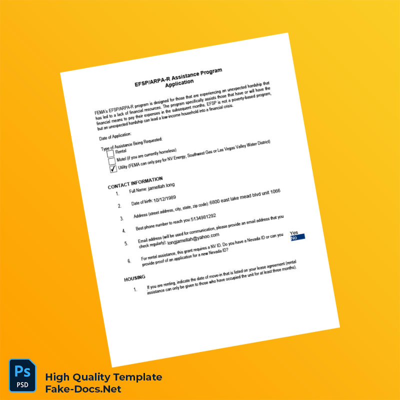 USA FEMA Editable Utility Bill Assistance Application Template in Word and PDF formats 3 page USA FEMA Editable Utility Bill Assistance Application Template in Word and PDF formats 3 page