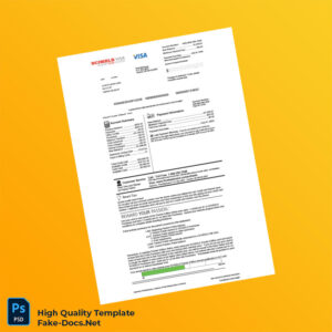 USA First National Bank of Omaha Credit Card Statement Template in Word and PDF formats 3 page