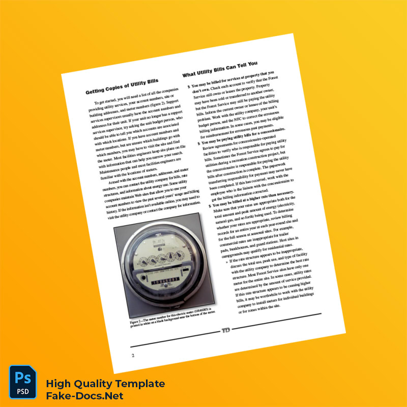 USA Forest Service Editable Utility Bill Tech Tip Template in Word and PDF formats 4 page USA Forest Service Editable Utility Bill Tech Tip Template in Word and PDF formats 4 page
