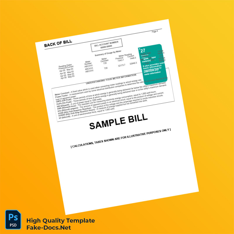 USA GDF SUEZ Energy Resources Editable Utility Bill Template in Word and PDF formats 4 page USA GDF SUEZ Energy Resources Editable Utility Bill Template in Word and PDF formats 4 page