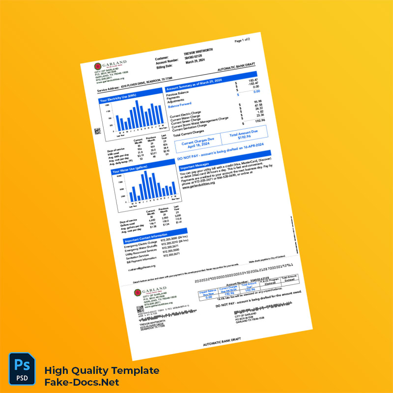 USA Garland Editable Electricity Bill Template in Word and PDF formats 2 page USA Garland Editable Electricity Bill Template in Word and PDF formats 2 page