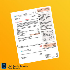 USA Georgia Power Editable Electric Bill Template in Word and PDF formats USA Georgia Power Editable Electric Bill Template in Word and PDF formats