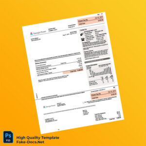 USA Georgia Power Editable Utility Bill Template in Word and PDF formats USA Georgia Power Editable Utility Bill Template in Word and PDF formats