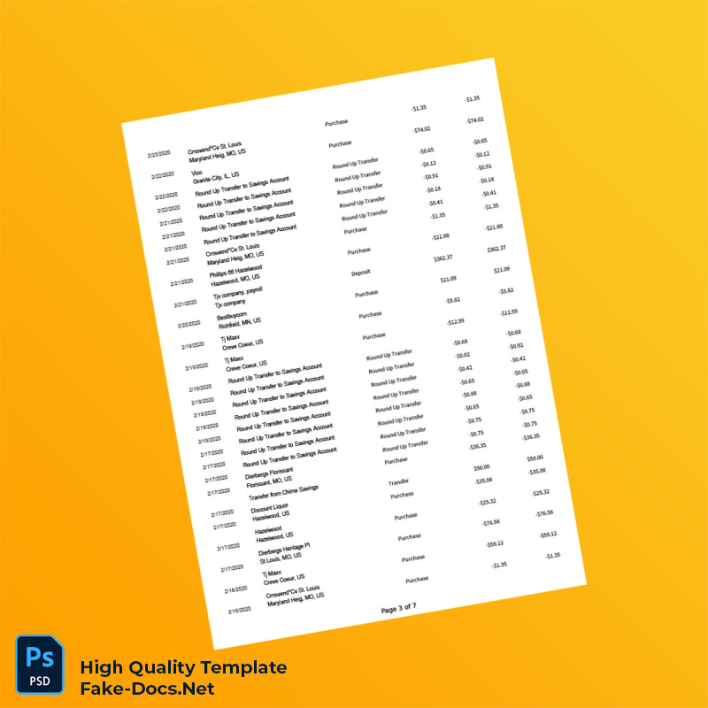 USA Greendot Bank Statement Template in Word and PDF formats 8 page USA Greendot Bank Statement Template in Word and PDF formats 8 page