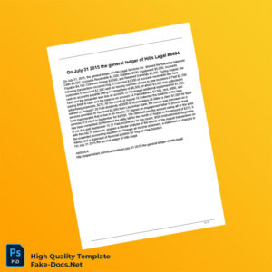 USA Hills Legal Services Inc Editable General Ledger Template in Word and PDF formats USA Hills Legal Services Inc Editable General Ledger Template in Word and PDF formats