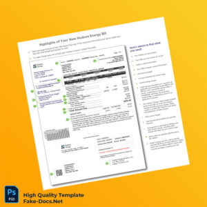 USA Hudson Energy Services LLC Editable Utility Bill Template in Word and PDF formats USA Hudson Energy Services LLC Editable Utility Bill Template in Word and PDF formats