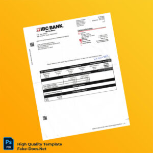 USA IBC Bank Statement Template in Word and PDF formats