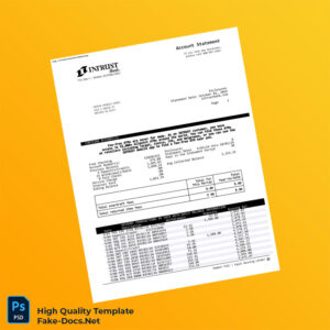 USA INTRUST Bank Statement Template in Word and PDF formats 4 page