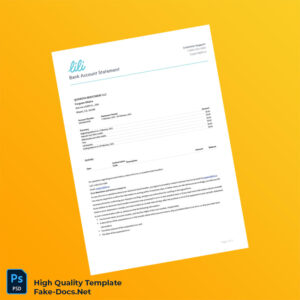 USA Lili Bank Statement Template in Word and PDF formats