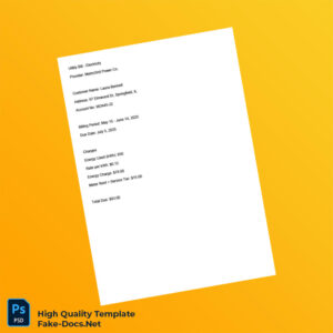 USA MetroGrid Power Co Editable Electricity Bill Template in Word and PDF formats USA MetroGrid Power Co Editable Electricity Bill Template in Word and PDF formats