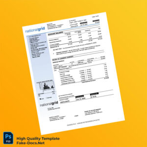 USA National Grid Editable Utility Bill Template in Word and PDF formats 2 page USA National Grid Editable Utility Bill Template in Word and PDF formats 2 page