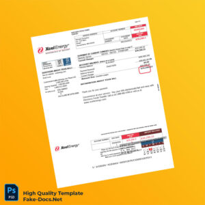 USA Northern States Power Company Editable Utility Bill Template in Word and PDF formats 4 page