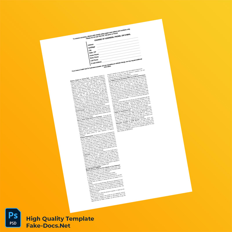 USA Omaha Bank Statement Template in Word and PDF formats 3 page USA Omaha Bank Statement Template in Word and PDF formats 3 page