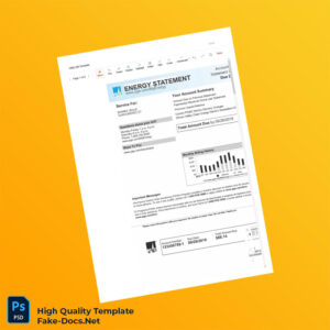 USA PG E Editable Energy Bill Template in Word and PDF formats