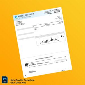 USA PG E Editable Utility Bill Template in Word and PDF formats