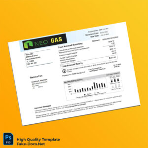 USA PG E Energy LLC Editable Utility Bill Template in Word and PDF formats