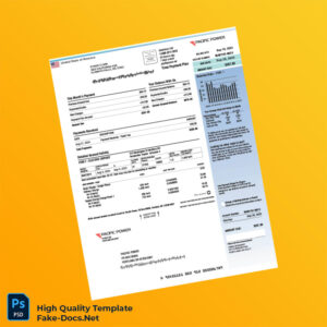 USA Pacific Power Editable Utility Bill Template in Word and PDF formats