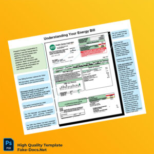 USA People s Energy Cooperative Editable Utility Bill Template in Word and PDF formats 3 page