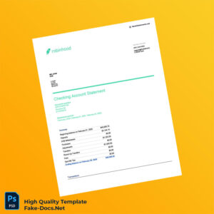 USA Robinhood Bank Statement Template in Word and PDF formats 6 page