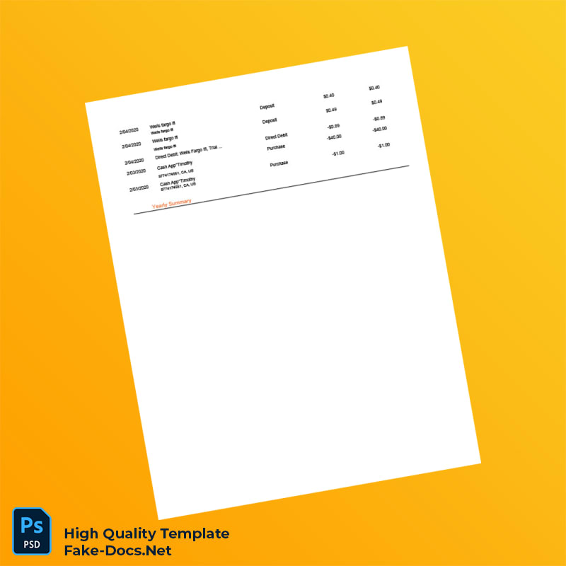 USA Robinhood Checking Account Statement Template in Word and PDF formats 6 page USA Robinhood Checking Account Statement Template in Word and PDF formats 6 page