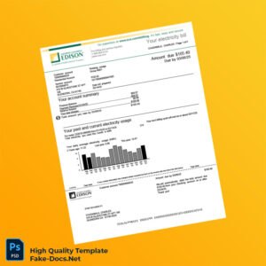 USA SCE Editable Utility Bill Template in Word and PDF formats 4 page