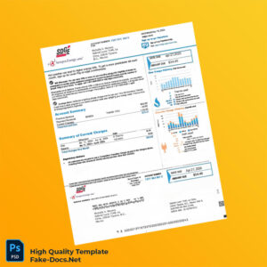 USA SDG E Editable Energy Bill Template in Word and PDF formats