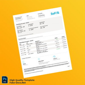 USA SoFi Bank Statement Template in Word and PDF formats 3 page USA SoFi Bank Statement Template in Word and PDF formats 3 page