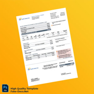 USA South Jersey Gas Editable Gas Bill Template in Word and PDF formats