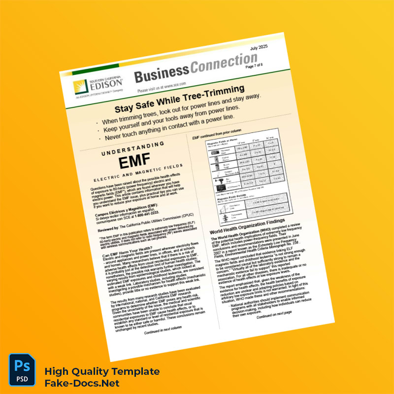 USA Southern California Edison Editable Electricity Bill Template in Word and PDF formats 8 page USA Southern California Edison Editable Electricity Bill Template in Word and PDF formats 8 page
