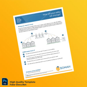 USA Southern California Edison Editable Utility Bill Template in Word and PDF formats 3 page
