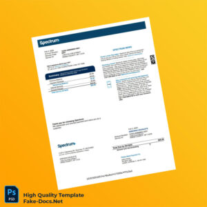 USA Spectrum Editable Utility Bill Template in Word and PDF formats