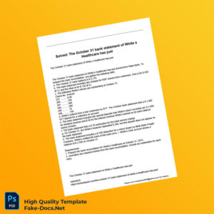 USA State Bank Bank Statement Template in Word and PDF formats USA State Bank Bank Statement Template in Word and PDF formats