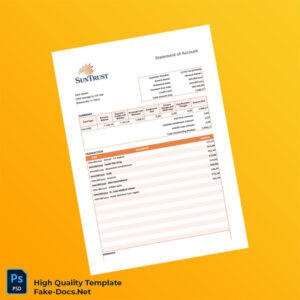 USA SunTrust Credit Card Statement Template in Word and PDF formats 3 page USA SunTrust Credit Card Statement Template in Word and PDF formats 3 page