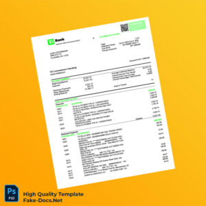 USA TD Bank Credit Card Statement Template in Word and PDF formats 3 page USA TD Bank Credit Card Statement Template in Word and PDF formats 3 page