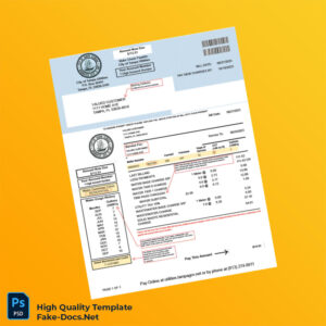 USA Tampa Editable Water Bill Template in Word and PDF formats