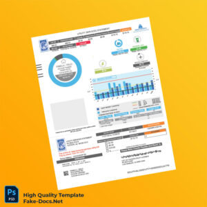 USA Tucson Water Editable Utility Services Statement Template in Word and PDF formats 2 page