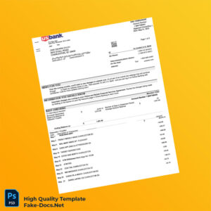 USA U S Bank Account Statement Template in Word and PDF formats 2 page USA U S Bank Account Statement Template in Word and PDF formats 2 page